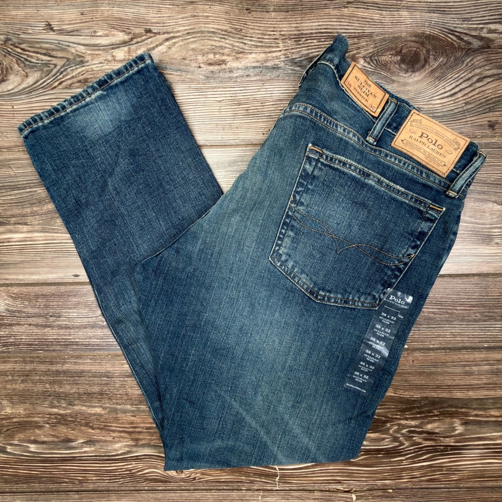 Polo Ralph Lauren Mens Size 38x32 Sullivan Slim Jeans Blue Stretch Denim NWT